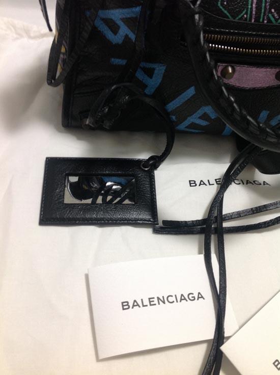 【関税込】 新作◆BALENCIAGA◇City Graffiti レザー トート S ブラック 7090104